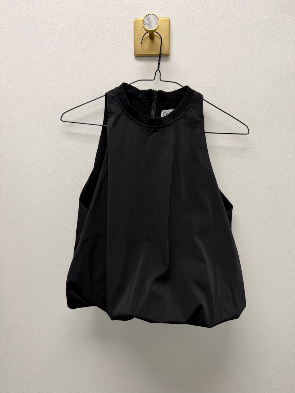 Zara Black Bubble Hem Tank sz small